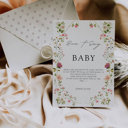 ベビーの試合、野の花の赤ちゃんシャワーのサインを言わない。 招待状
