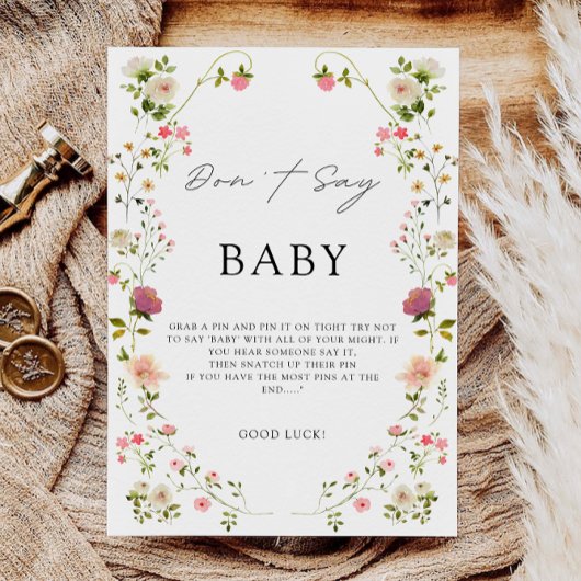 ベビーの試合、野の花の赤ちゃんシャワーのサインを言わない。 招待状