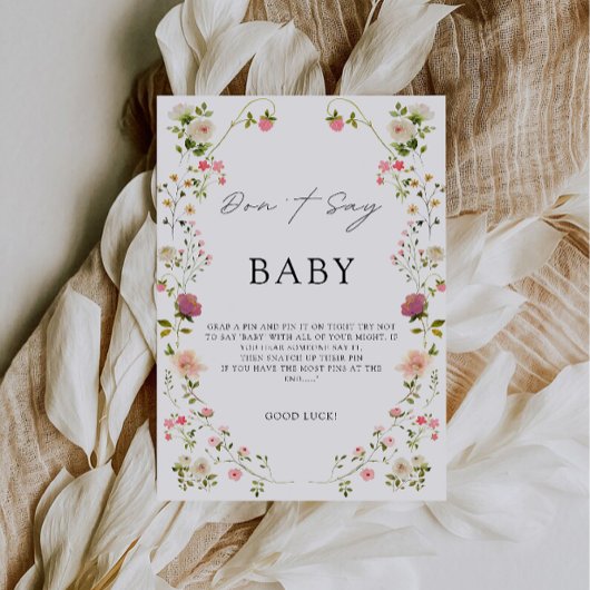 ベビーの試合、野の花の赤ちゃんシャワーのサインを言わない。 招待状