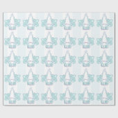 ベビーの誕生の新生児の名前の青い覆い ラッピングペーパー (フラット)