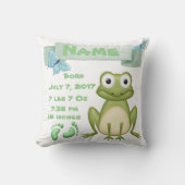 ベビーの誕生の発表のカエルの枕 クッション (正面)