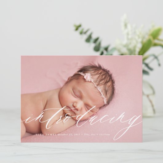 ベビーの誕生の発表の//の白をもたらすこと 案内状 (スタンド正面)