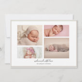 ベビーの誕生の発表の//の白をもたらすこと 案内状 (裏面)