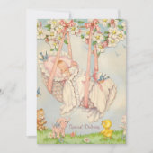 ベビーの誕生の発表ロックによって 案内状 (正面)