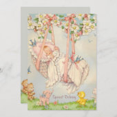 ベビーの誕生の発表ロックによって 案内状 (正面/裏面)