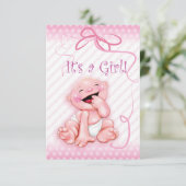ベビーの誕生の発表"それはです女の子" 案内状 (スタンド正面)