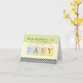 ベビーの誕生グリーティングカードおめでとう カード (黄色い花)