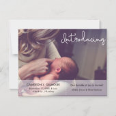 ベビーの誕生告知の写真がオーバーレイを紹介 マグネット招待状 (正面)