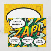 ベビーの誕生情報コミックブックポップアート記念品 ポストカード (正面/裏面)