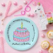 ベビーの誕生日ケーキ名パーソナライズされた ペーパープレート (パーティー)