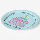 ベビーの誕生日ケーキ名パーソナライズされた ペーパープレート (アングル)