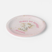 ベビーの誕生日パーソナライズされたゾウ ペーパープレート (アングル)