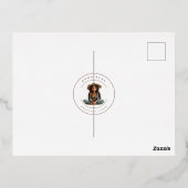 ベビーの誕生日パーソナライズされたゾウ 箔招待状ポストカード (裏面)