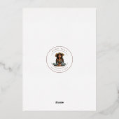 ベビーの誕生日パーソナライズされたゾウ 箔招待状 (裏面)