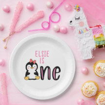 ベビーの誕生日1回目の名前ペンギンかわいい