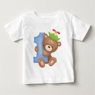 ベビーの誕生日1年-テディ ベビーTシャツ