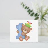 ベビーの誕生日1年-テディ ポストカード (スタンド正面)