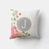 ベビーの誕生Statsの庭の花の果実のガーリーな装飾 クッション (裏面)