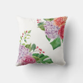 ベビーの誕生Statsの水彩画の熱帯花の装飾 クッション (裏面)