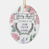 ベビーの誕生Statsの誕生の記録クリスマスの写真 セラミックオーナメント (右)