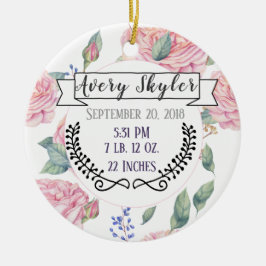 ベビーの誕生Statsの誕生の記録クリスマスの写真 セラミックオーナメント