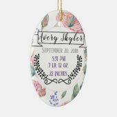 ベビーの誕生Statsの誕生の記録クリスマスの写真 セラミックオーナメント (右)