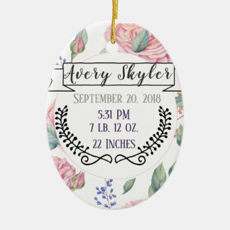 ベビーの誕生Statsの誕生の記録クリスマスの写真 セラミックオーナメント