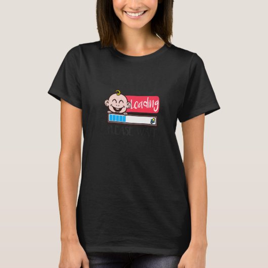ベビーの読み込み妊娠待ち告知 Tシャツ (正面)