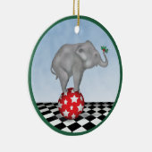 ベビーの象およびヒイラギのオーナメント セラミックオーナメント (右)