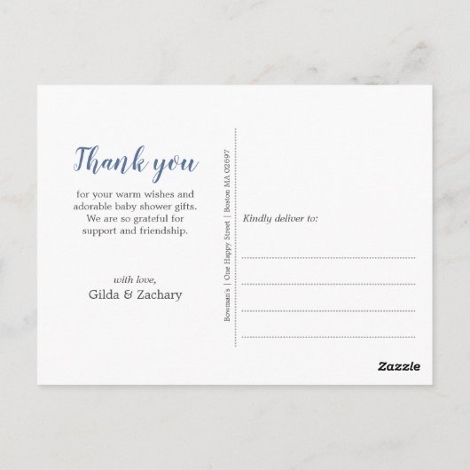 ベビーの赤ちゃんシャワーを振りかける ポストカード (裏面)