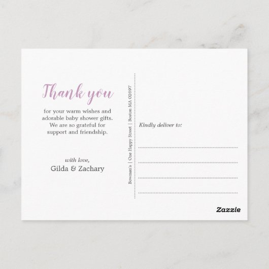 ベビーの赤ちゃんシャワーを振りかける ポストカード (裏面)