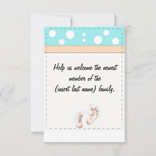ベビーの足の招待 招待状 (正面)