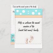 ベビーの足の招待 招待状 (正面/裏面)