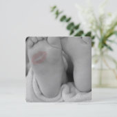 ベビーの足の足跡のシャワーの招待状の発表 招待状 (スタンド正面)