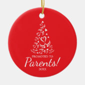 ベビーの足クリスマスツリーを形成，初めてのクリスマス セラミックオーナメント (正面)