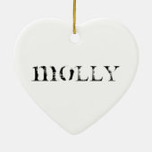 ベビーの足跡のハート セラミックオーナメント (裏面)