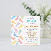 ベビーの足跡のベビーシャワーの招待状 招待状 (スタンド正面)
