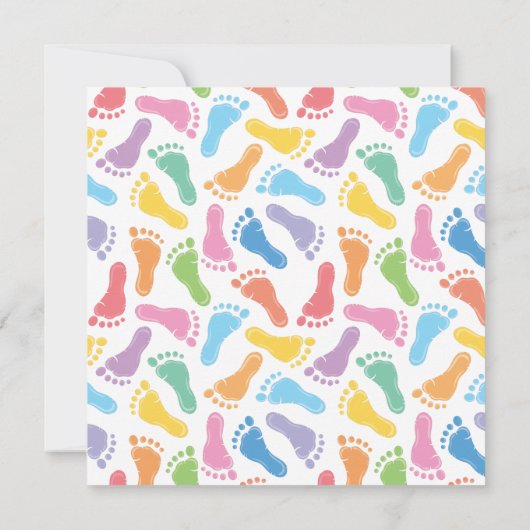 ベビーの足跡のベビーシャワーの招待状 招待状 (裏面)