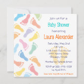 ベビーの足跡のベビーシャワーの招待状 招待状 (正面)