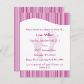 ベビーの足跡のベビーシャワー-ピンク 招待状 (正面/裏面)