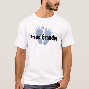 ベビーの足跡の誇り高い祖父(カスタマイズ可能な) Tシャツ