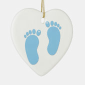 ベビーの足跡。 それは男の子です セラミックオーナメント (右)
