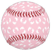 ベビーの足跡、ベビーの足、足跡、ピンクガール ソフトボール (裏面)