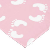 ベビーの足跡、ベビーの足、足跡、ピンクガール テーブルクロス (アングル)