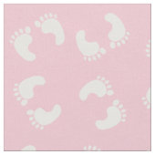 ベビーの足跡、ベビーの足、足跡、ピンクガール ファブリック (クローズアップ)