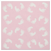 ベビーの足跡、ベビーの足、足跡、ピンクガール ファブリック (見本)