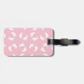 ベビーの足跡、ベビーの足、足跡、ピンクガール ラゲッジタグ (裏面横)