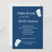 ベビーの足跡 ベビーシャワー 招待状 (裏面)