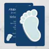 ベビーの足跡 ベビーシャワー 招待状 (正面/裏面)