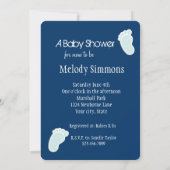 ベビーの足跡 ベビーシャワー 招待状 (裏面)